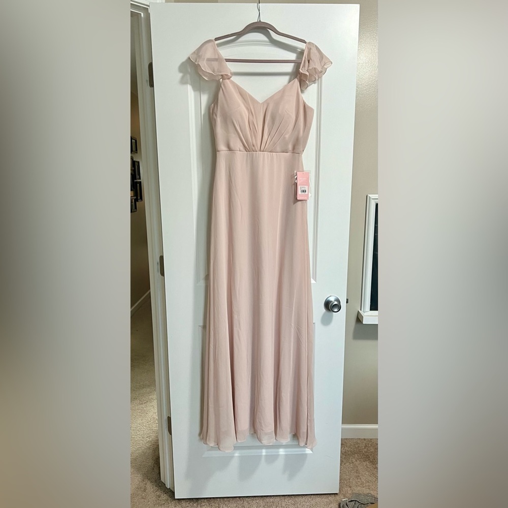 Birdy Grey Medium KAE DRESS CHIFFON PALE BLUSH Bridesmaid Wedding